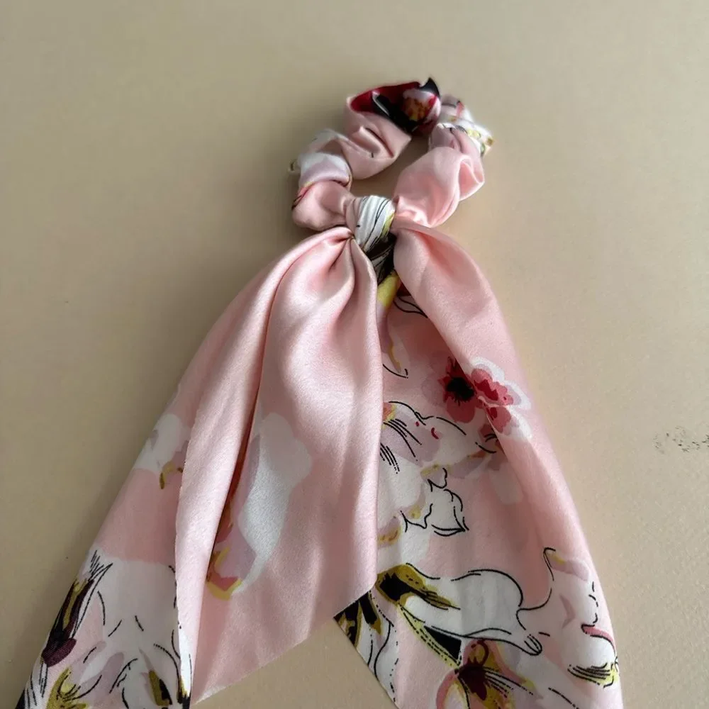 Floral Pink Hair Scarf K78